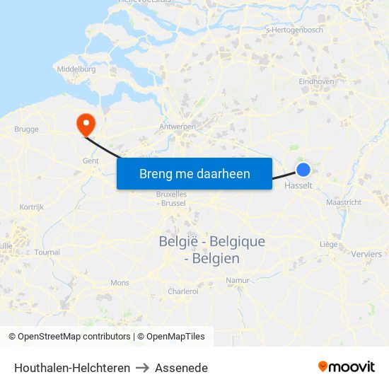 Houthalen-Helchteren to Assenede map