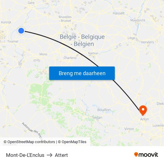 Mont-De-L'Enclus to Attert map