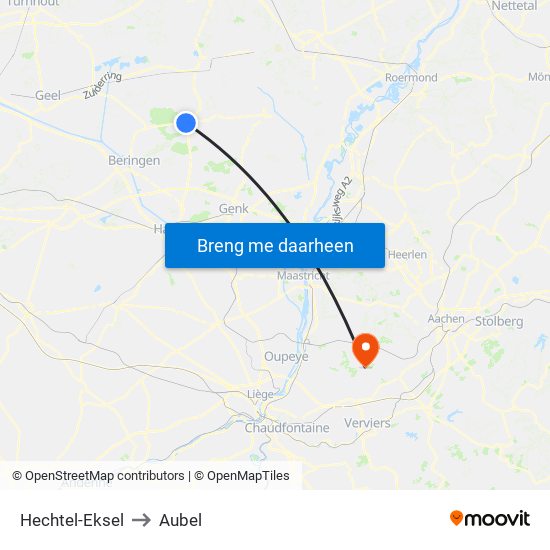 Hechtel-Eksel to Aubel map