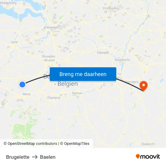 Brugelette to Baelen map