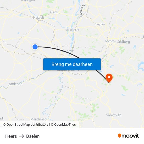 Heers to Baelen map