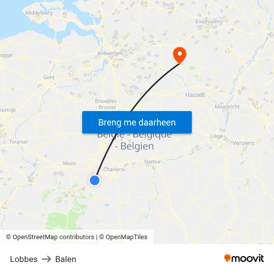 Lobbes to Balen map