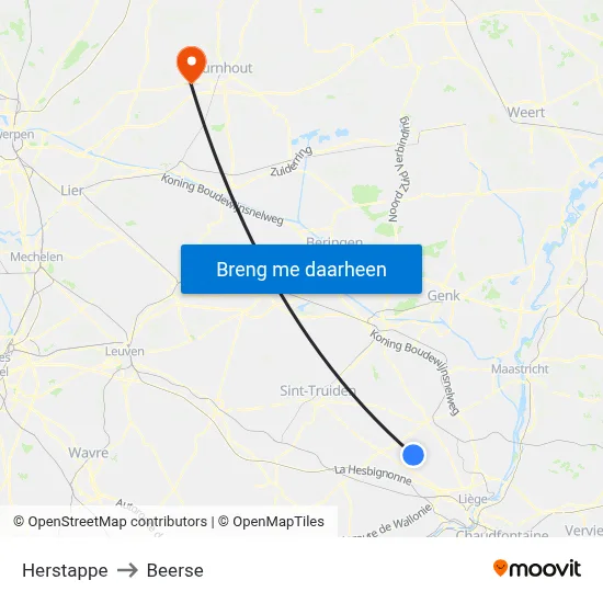 Herstappe to Beerse map