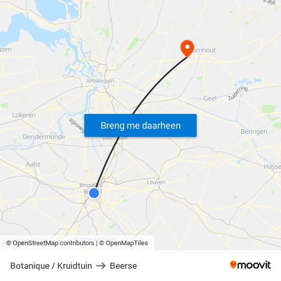 Botanique / Kruidtuin to Beerse map