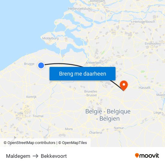 Maldegem to Bekkevoort map