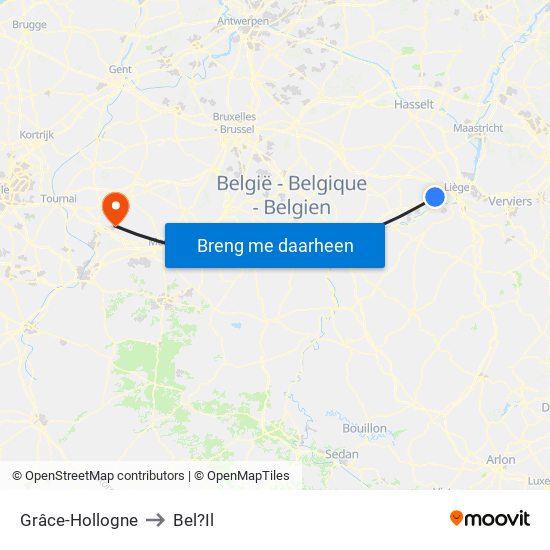 Grâce-Hollogne to Bel?Il map