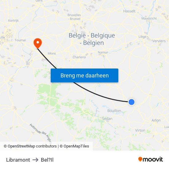 Libramont to Bel?Il map