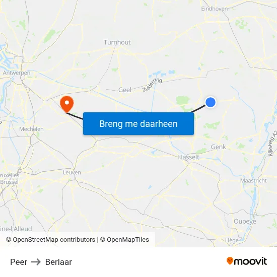 Peer to Berlaar map