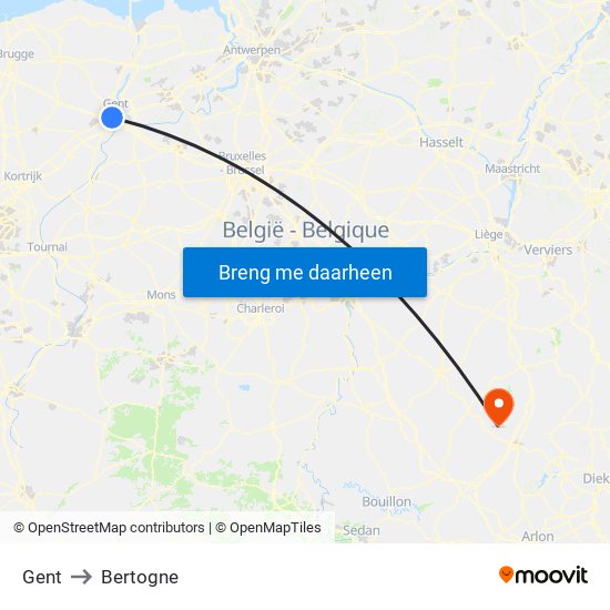 Gent to Bertogne map