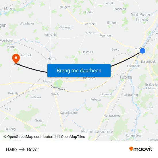 Halle to Bever map