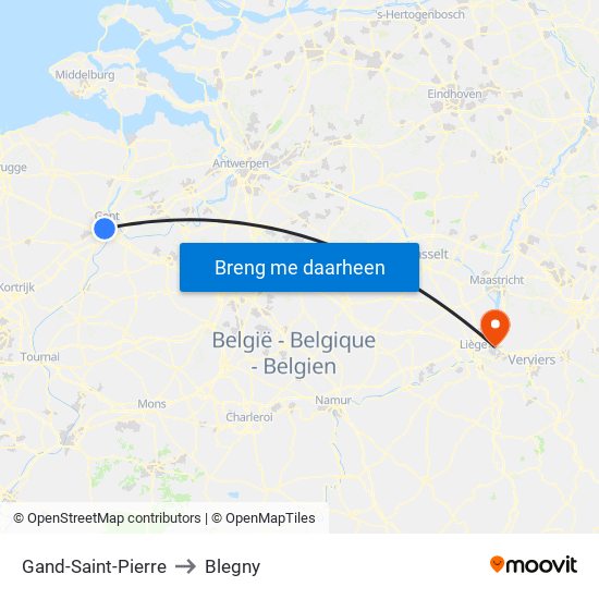 Gand-Saint-Pierre to Blegny map