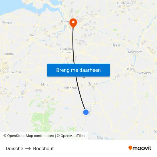 Doische to Boechout map