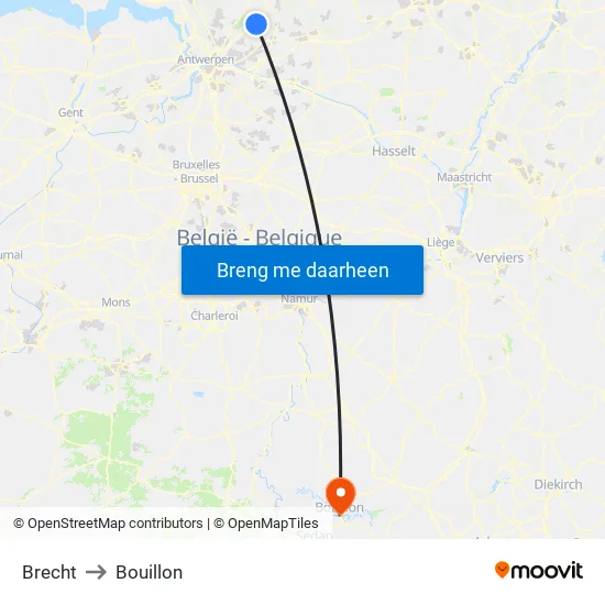 Brecht to Bouillon map