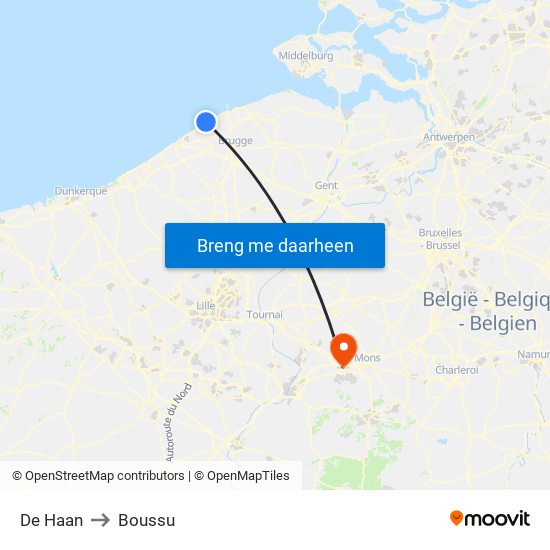 De Haan to Boussu map