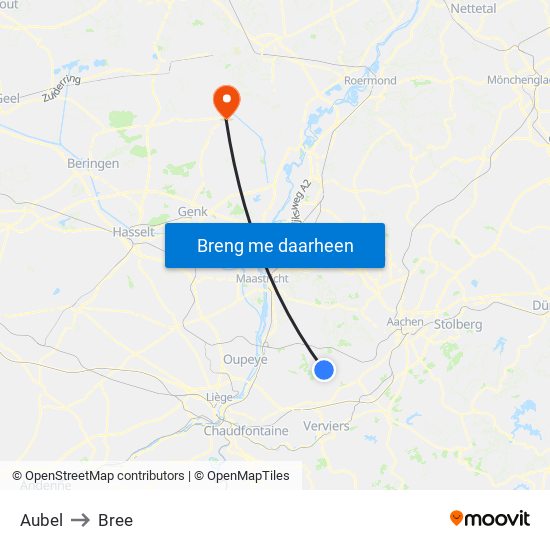 Aubel to Bree map