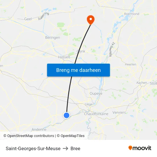 Saint-Georges-Sur-Meuse to Bree map