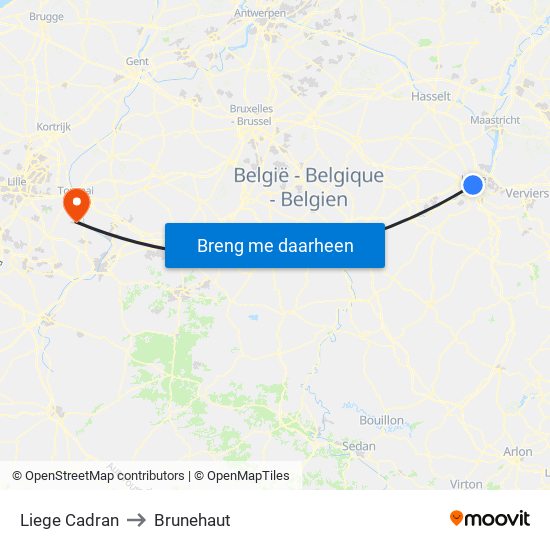 Liege Cadran to Brunehaut map