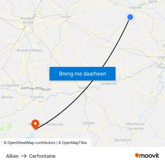 Alken to Cerfontaine map