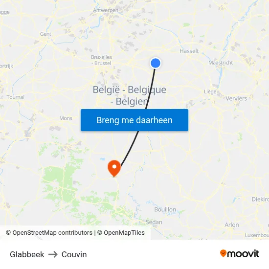 Glabbeek to Couvin map