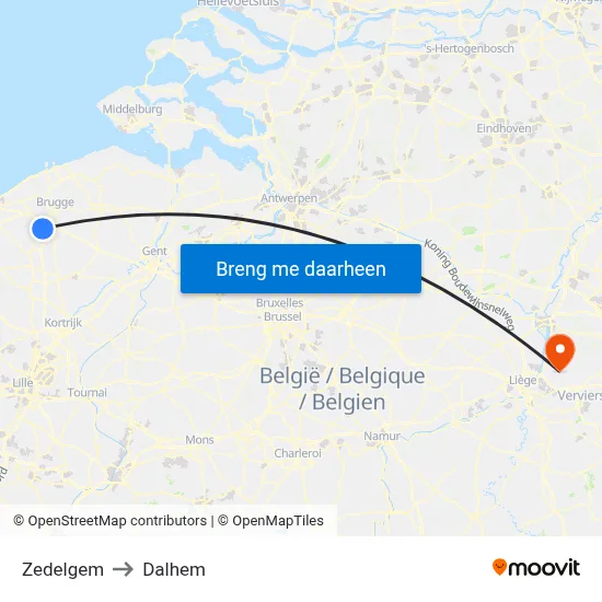 Zedelgem to Dalhem map