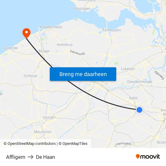 Affligem to Affligem map