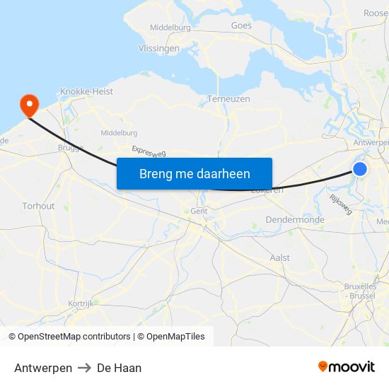 Antwerpen to Antwerpen map