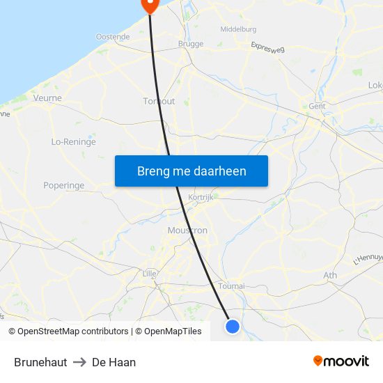 Brunehaut to De Haan map