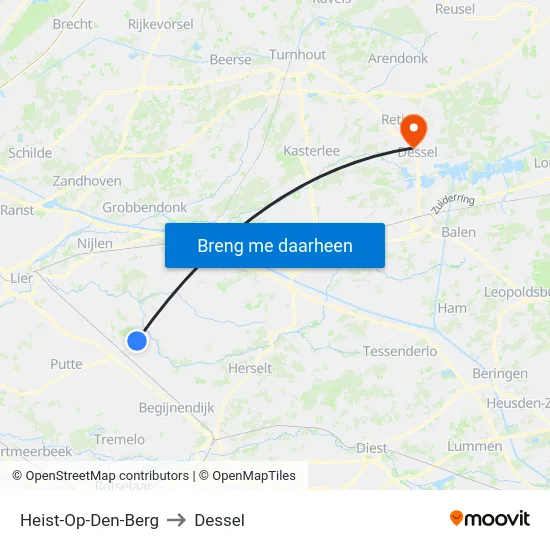 Heist-Op-Den-Berg to Dessel map
