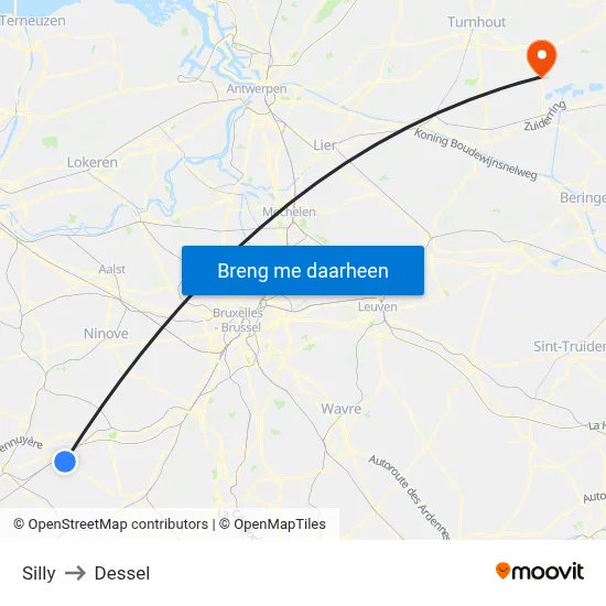 Silly to Dessel map