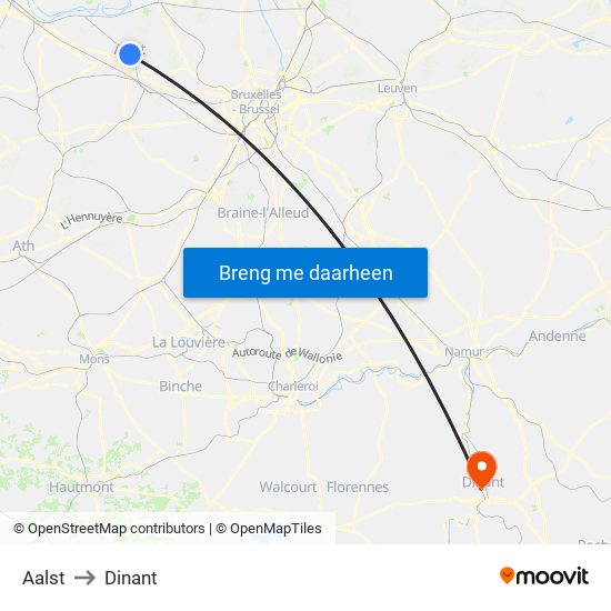 Aalst to Dinant map