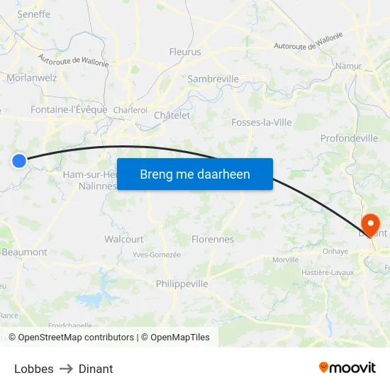 Lobbes to Dinant map