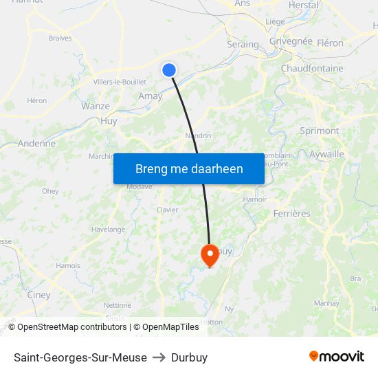 Saint-Georges-Sur-Meuse to Durbuy map