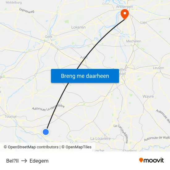 Bel?Il to Edegem map