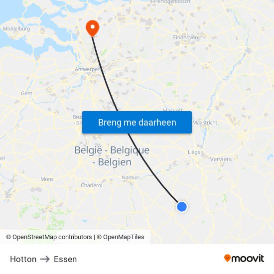 Hotton to Essen map