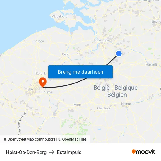 Heist-Op-Den-Berg to Estaimpuis map