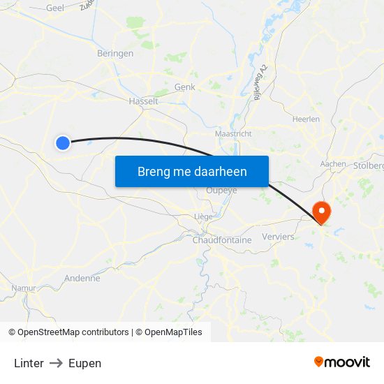 Linter to Eupen map