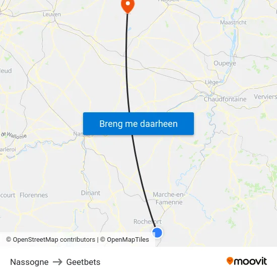 Nassogne to Geetbets map