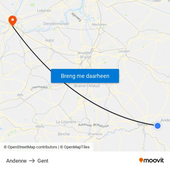 Andenne to Andenne map