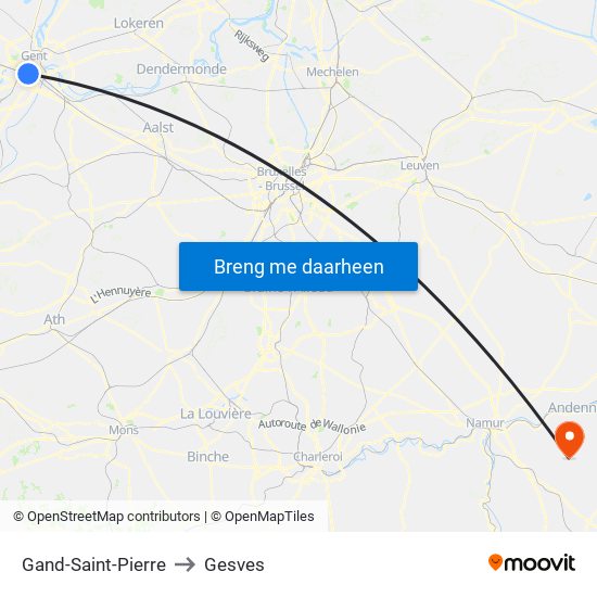 Gand-Saint-Pierre to Gesves map