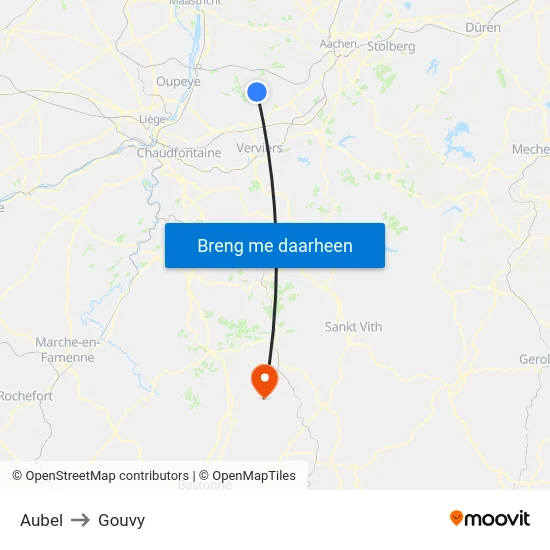 Aubel to Gouvy map