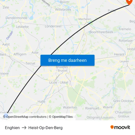 Enghien to Heist-Op-Den-Berg map