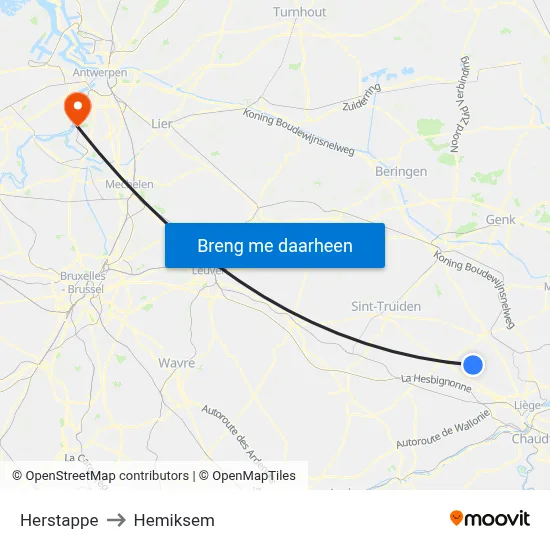 Herstappe to Hemiksem map