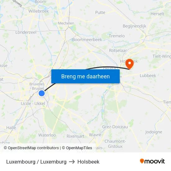 Luxembourg / Luxemburg to Holsbeek map