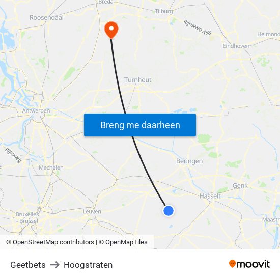 Geetbets to Hoogstraten map