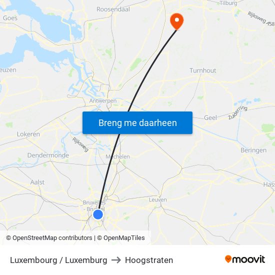 Luxembourg / Luxemburg to Hoogstraten map