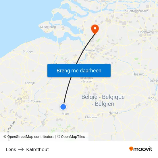 Lens to Kalmthout map