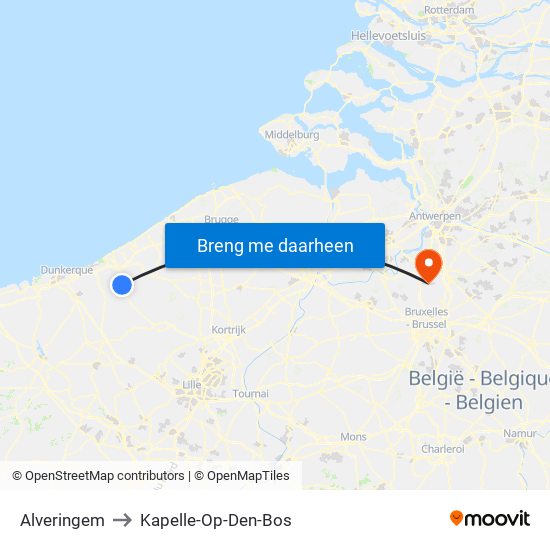 Alveringem to Kapelle-Op-Den-Bos map