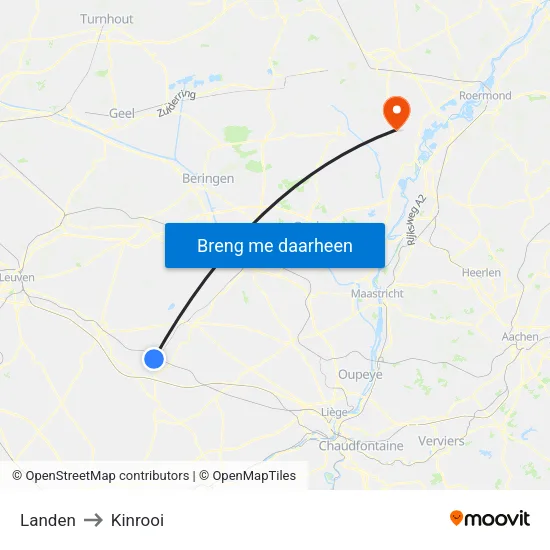 Landen to Kinrooi map