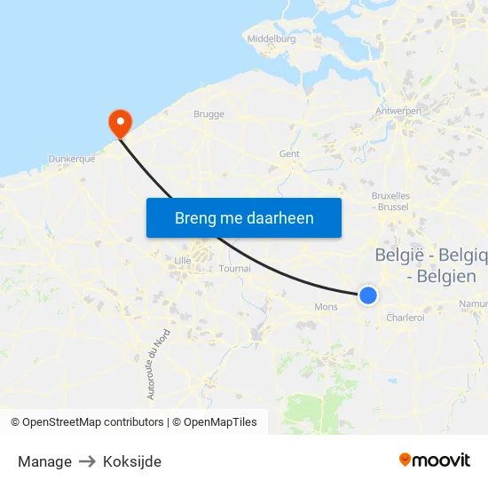 Manage to Koksijde map