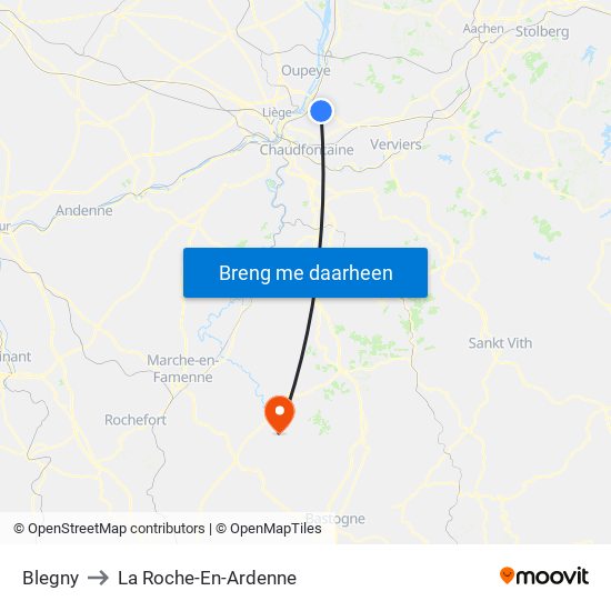 Blegny to La Roche-En-Ardenne map